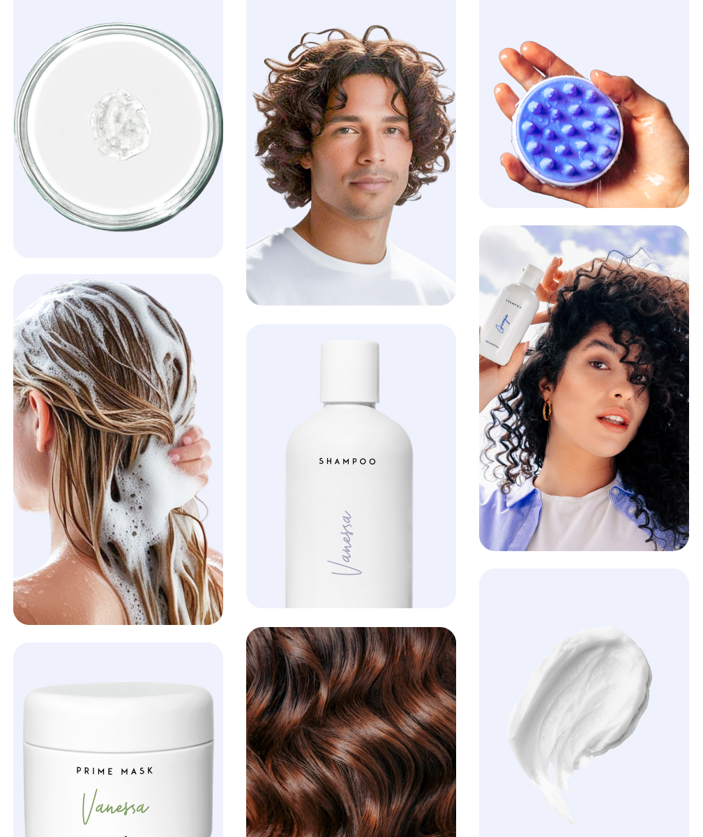 Hero image avec des produits Shampora et des clients qui les utilisent