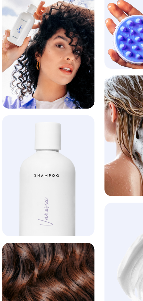 Hero image avec des produits Shampora et des clients qui les utilisent